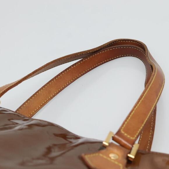 LOUIS VUITTON Monogram Vernis Houston Hand Bag Bronze M91122 - Picture 8 of 13